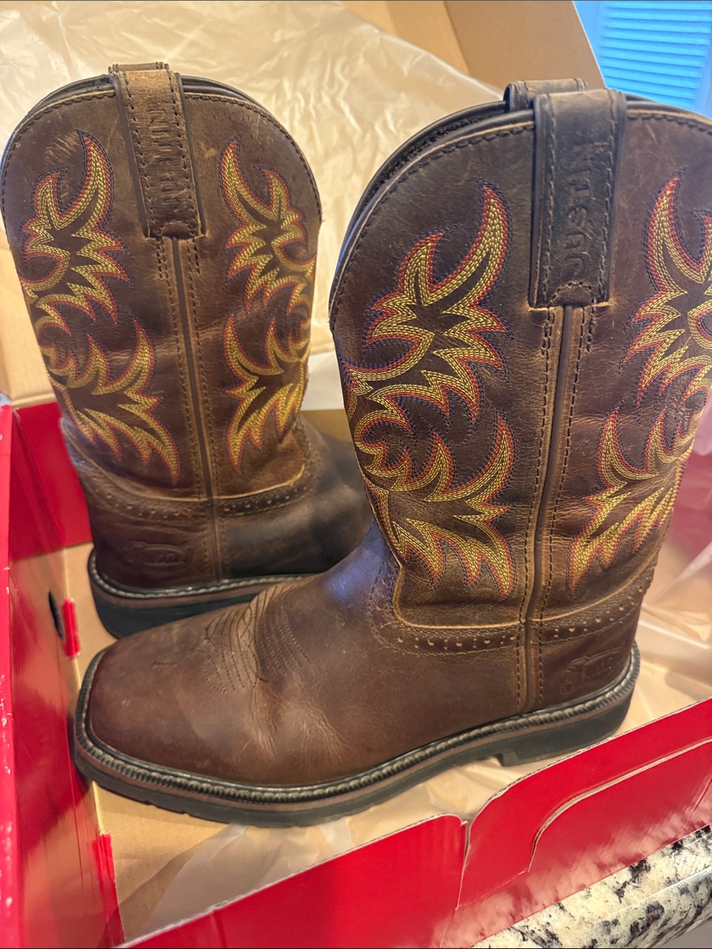 11" Men’s Square Steel Toe Boots - Brown